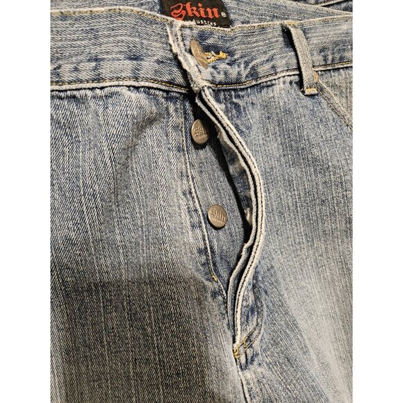 Skin Industry Blue Jeans Mens 36x30 Straight Leg Vtg 90s Button Fly Pink Lady - Picture 13 of 13